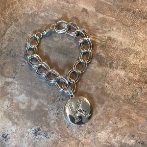 Silver monogram letter K bracelet